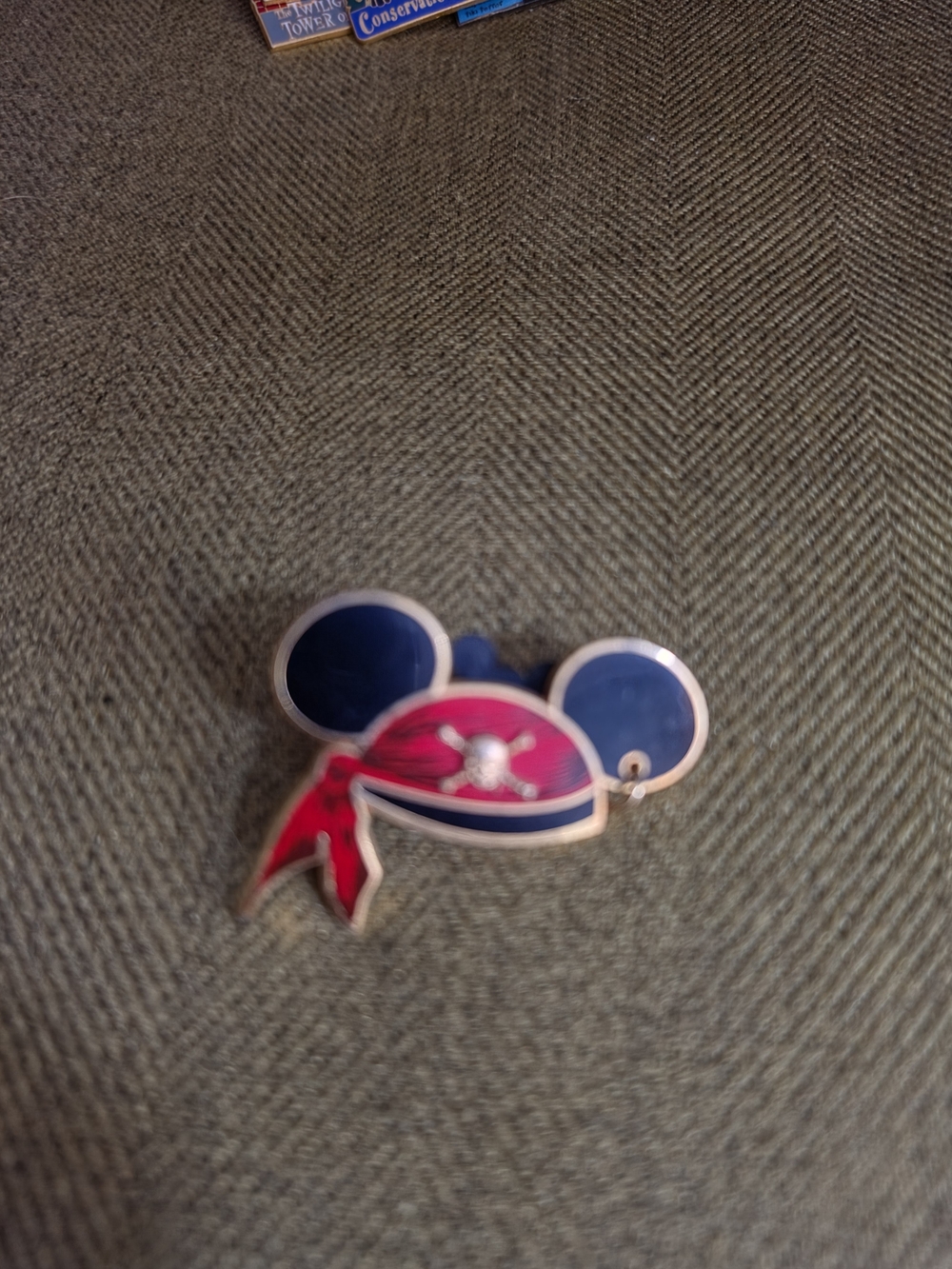 Disney Trading Pin, Pirate Mouse Ear - Red and Blue